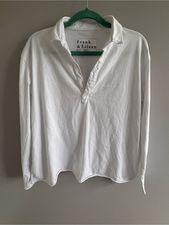 Frank & Eileen Tops - Frank & Eileen Patrick Popover Henley - Heritage Jersey - White Women's XL